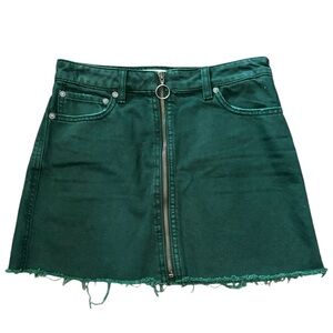 Free People Green Zip Short Skirt NWT
